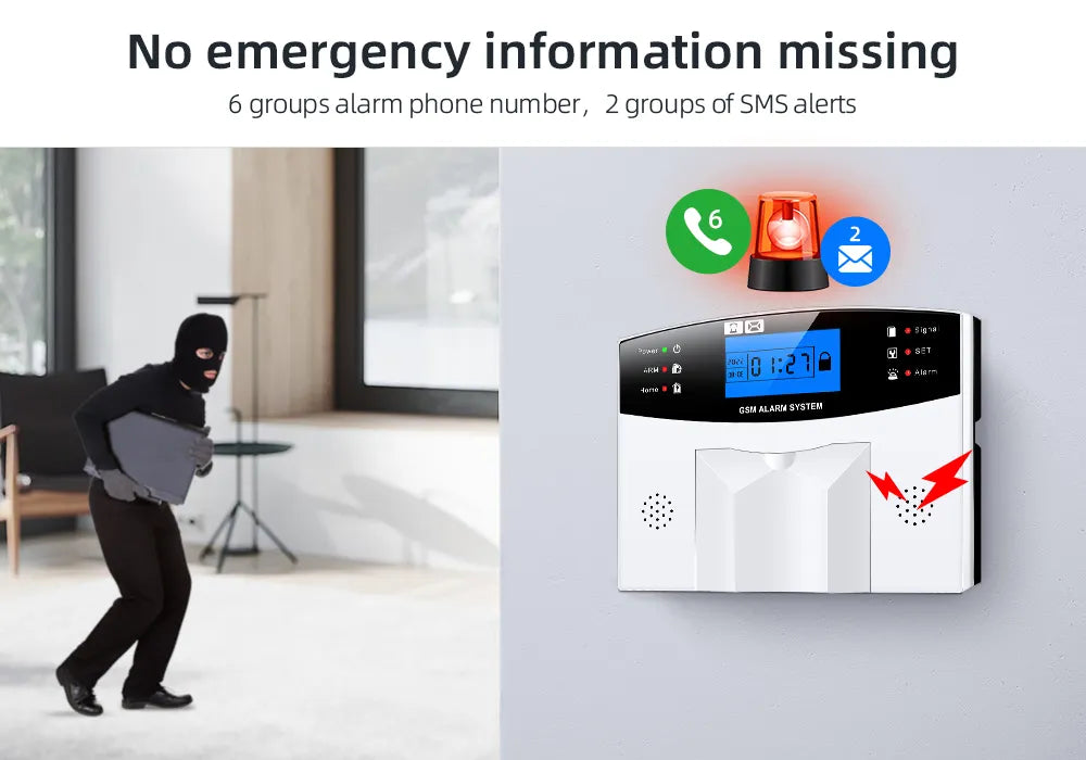 Wofea-ს ბრენდის WIFI+GSM უსაფრთხოების სისტემის ნაკრები SS02-WF500