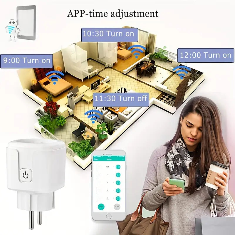 ჭკვიანი როზეტი Wifi-ის მხარდაჭერით OT006-732E